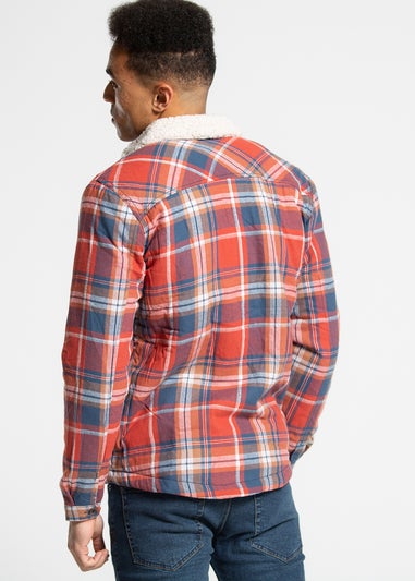Tokyo Laundry Red Checked Padded Shirt With Sherpa Lining