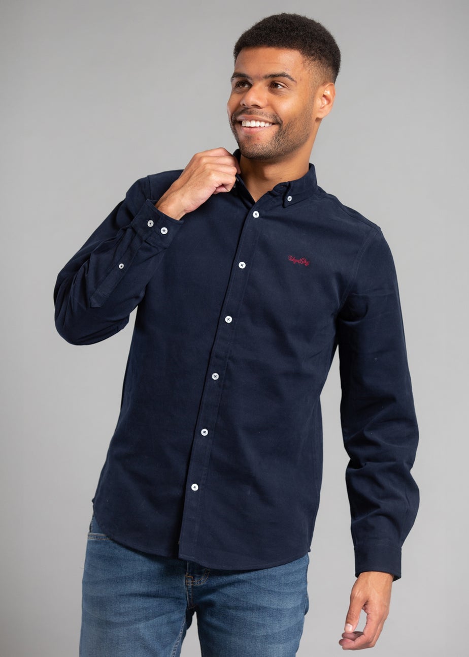 Tokyo Laundry Navy Cotton Oxford Long Sleeve Shirt