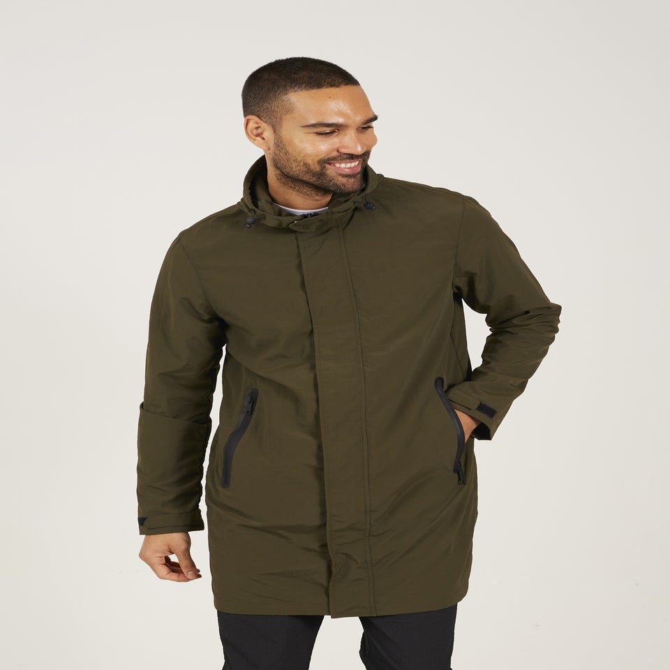 Brave Soul Khaki Lightweight Hooded Parka Jacket