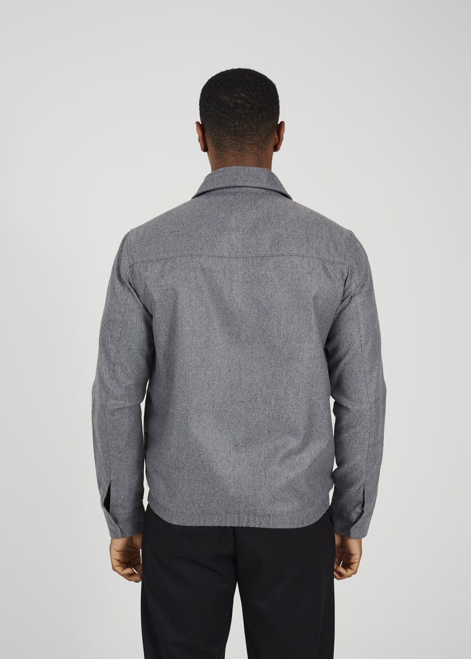 Brave Soul Grey Harrington Style Zip Through Jacket