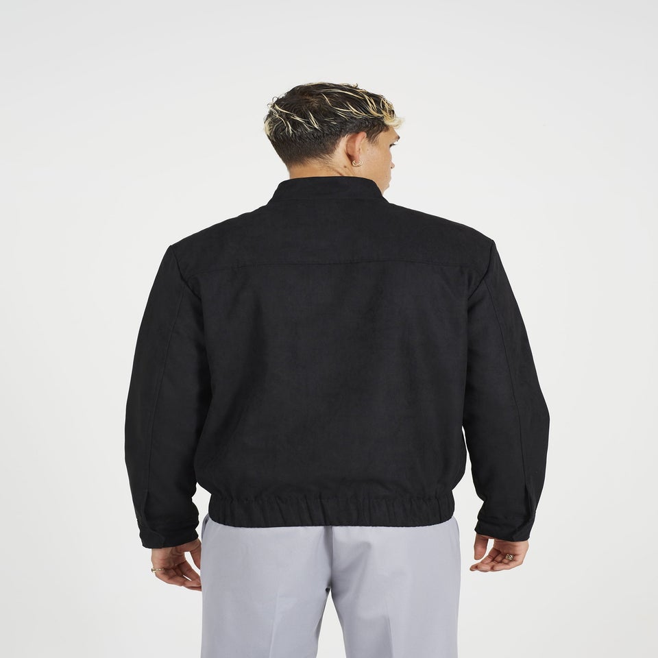 Brave Soul Black Faux Suede Bomber Jacket