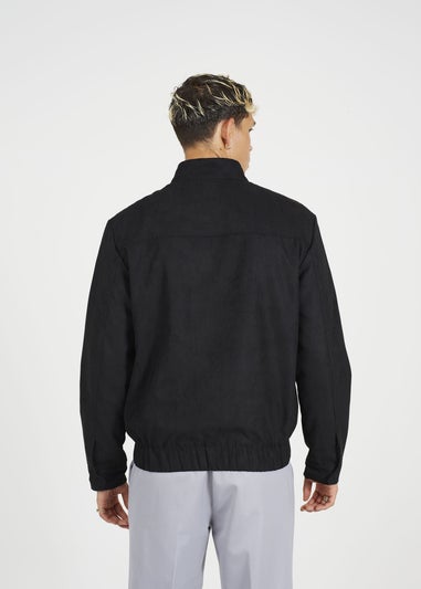 Brave Soul Black Faux Suede Bomber Jacket