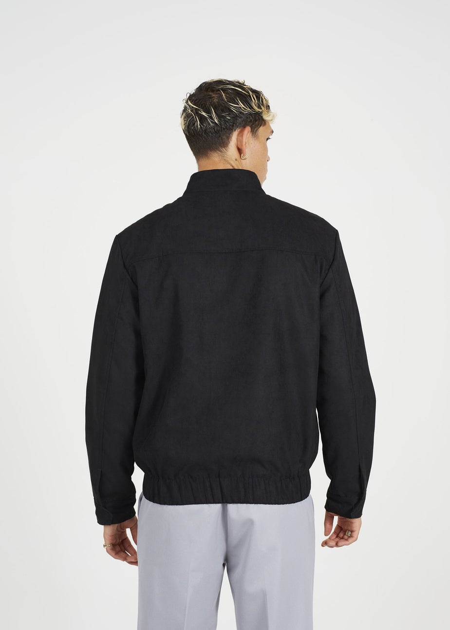 Brave Soul Black Faux Suede Bomber Jacket