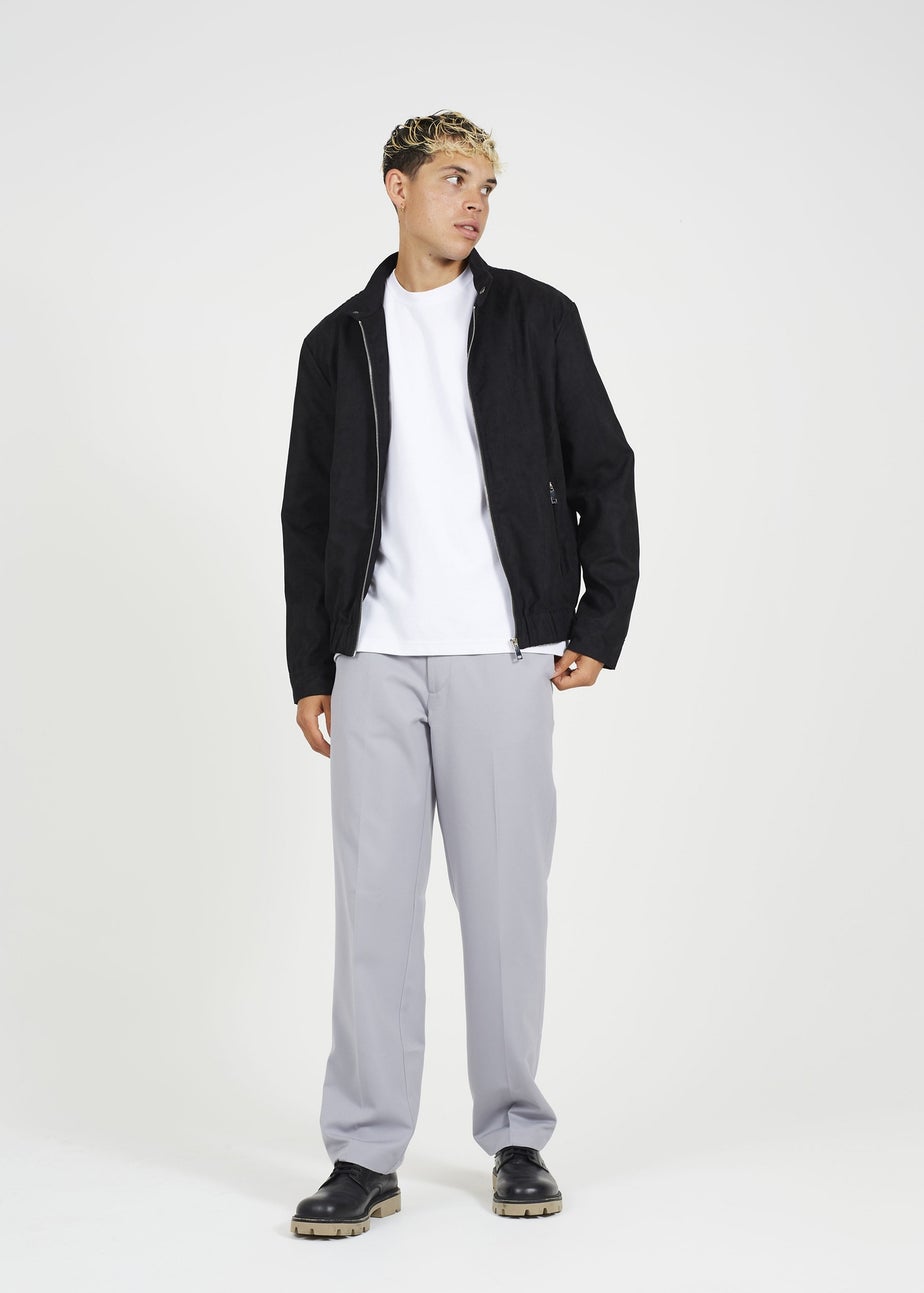 Brave Soul Black Faux Suede Bomber Jacket