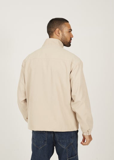 Brave Soul Stone Funnel Neck Oversized Jacket