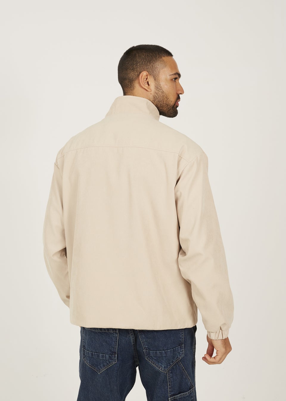 Brave Soul Stone Funnel Neck Oversized Jacket