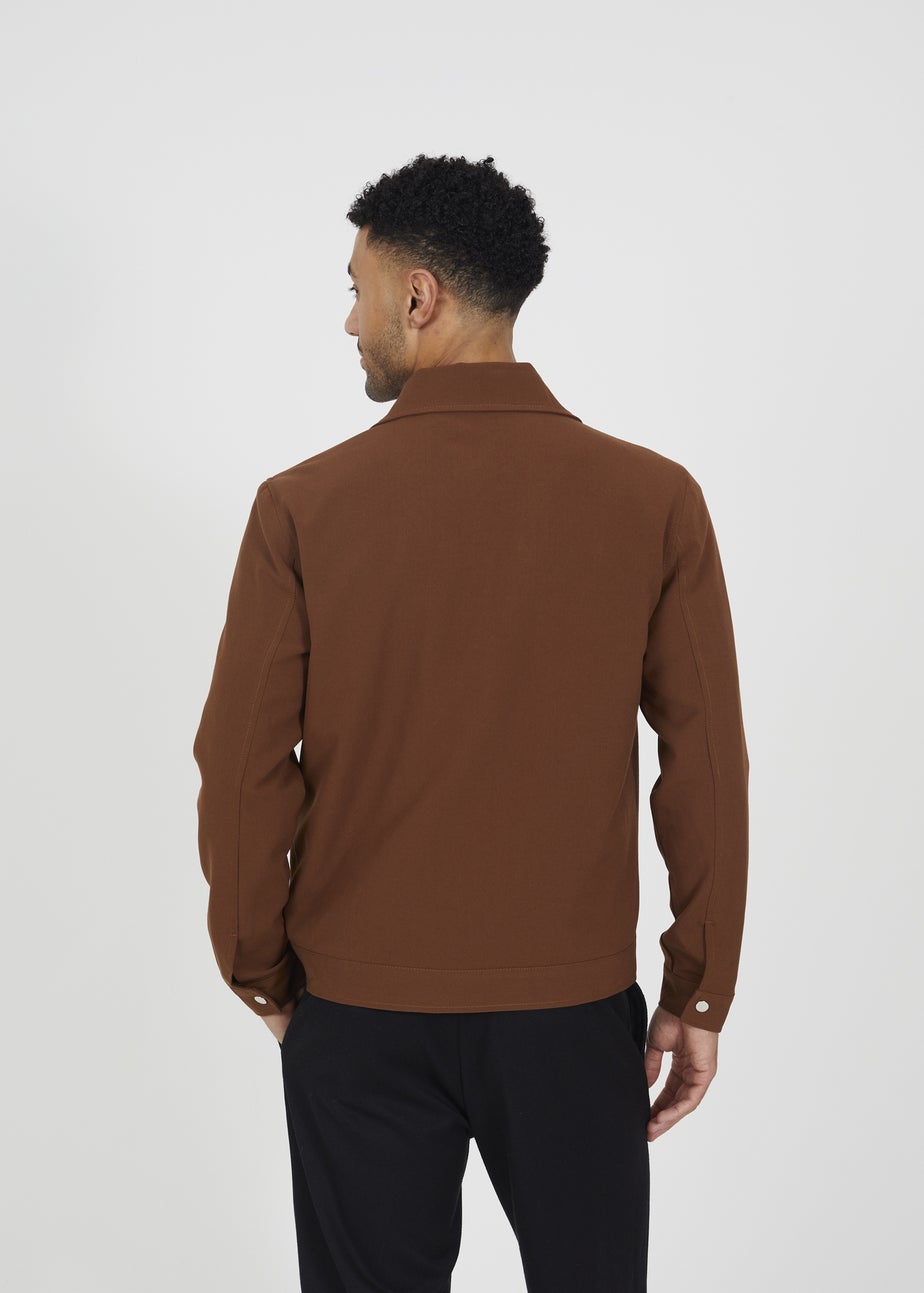 Brave Soul Tan Patch Pocket Harrington Jacket