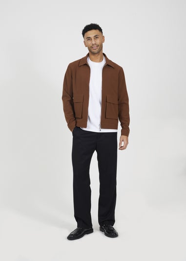 Brave Soul Tan Patch Pocket Harrington Jacket