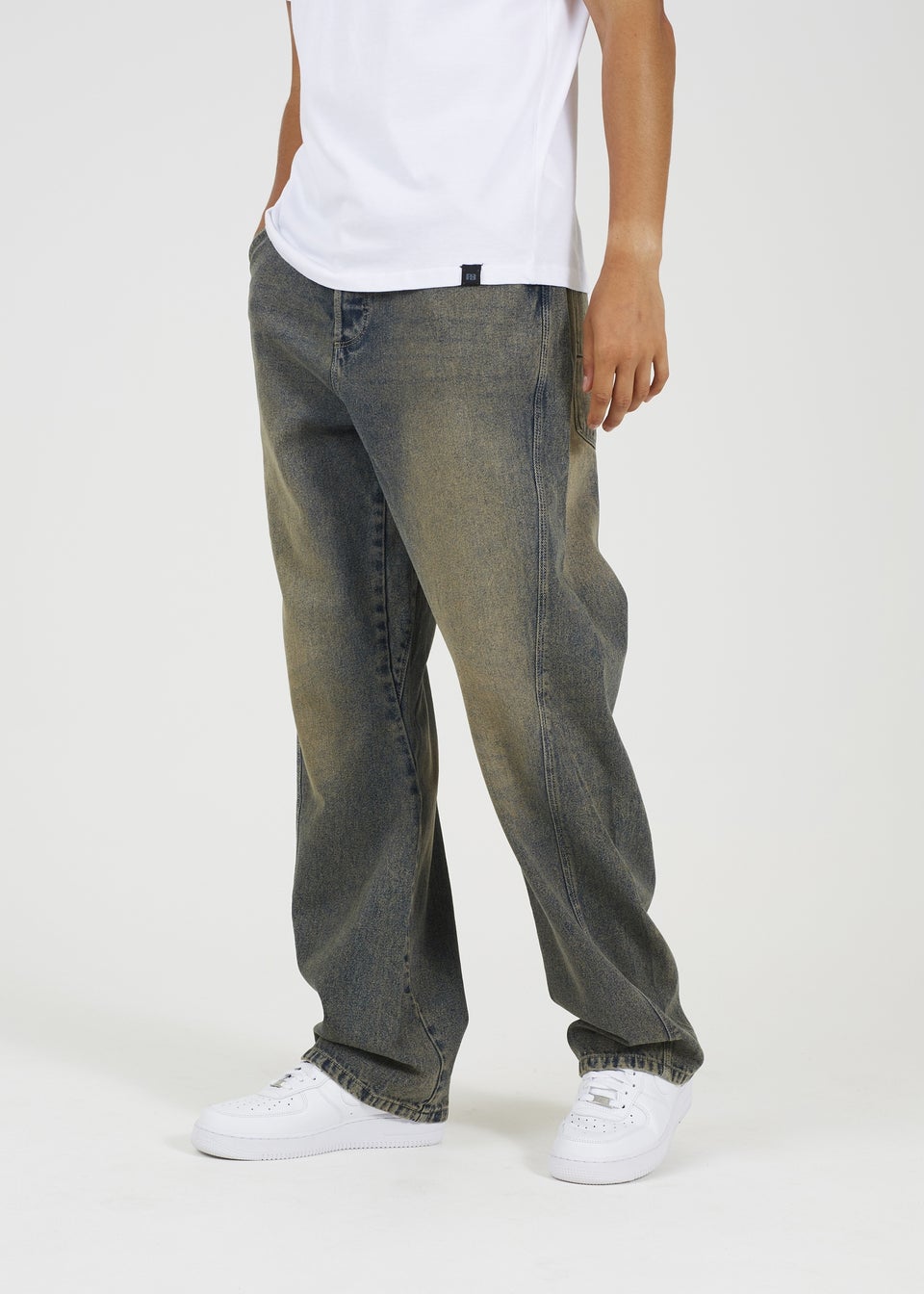 Brave Soul Blue Wide Leg Seam Detail Denim Jeans