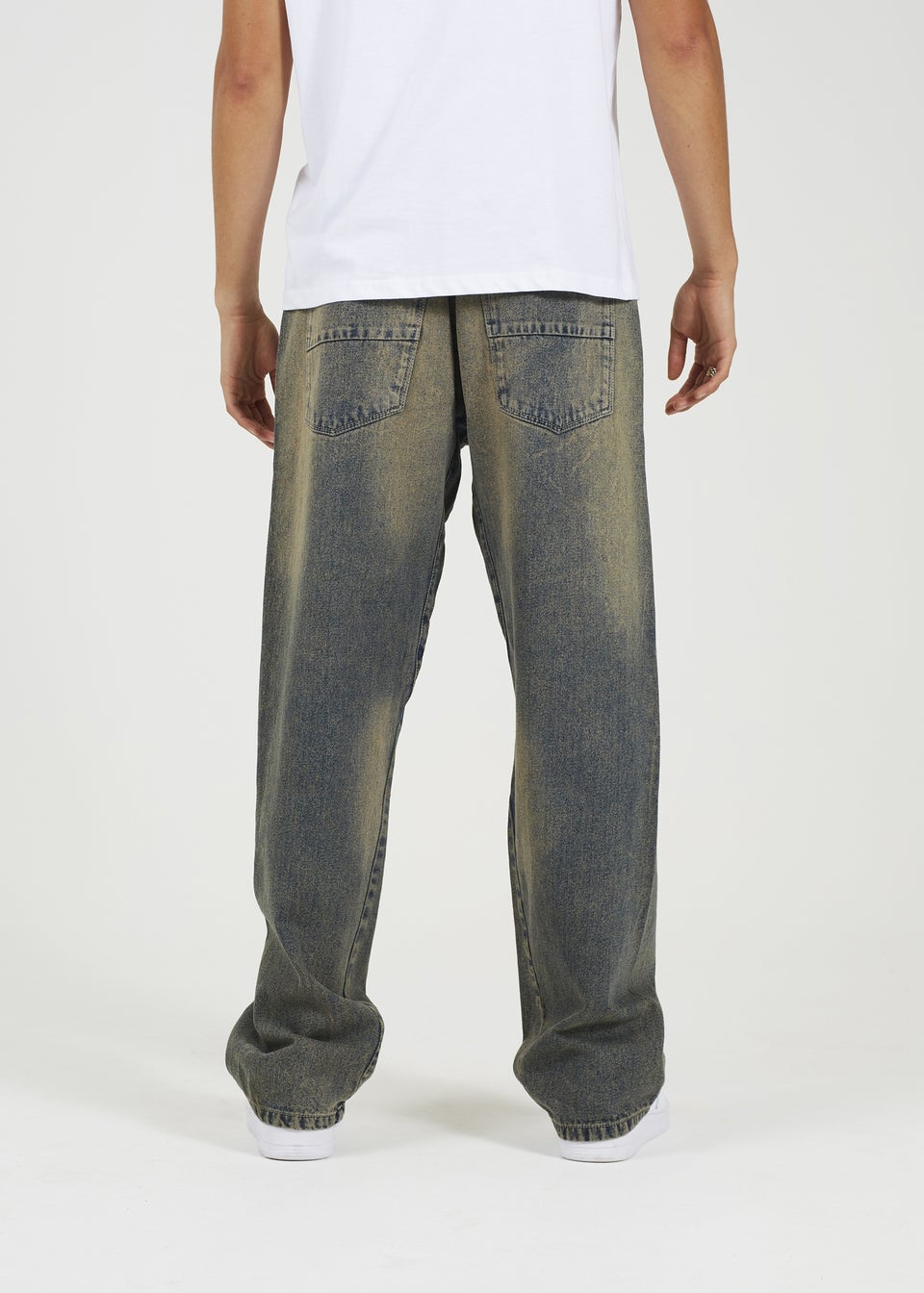 Brave Soul Blue Wide Leg Seam Detail Denim Jeans