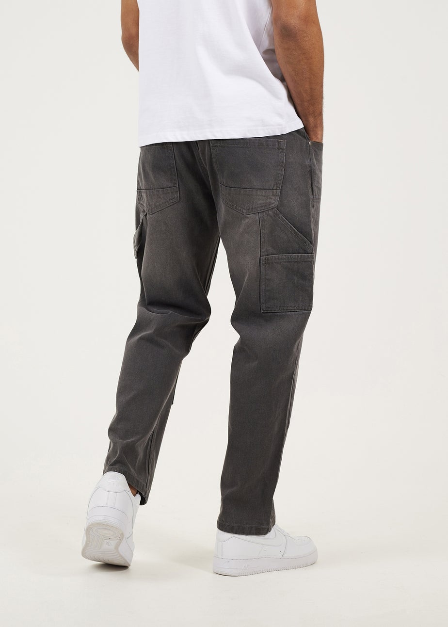 Brave Soul Grey Loose Fit Carpenter Style Denim Jeans