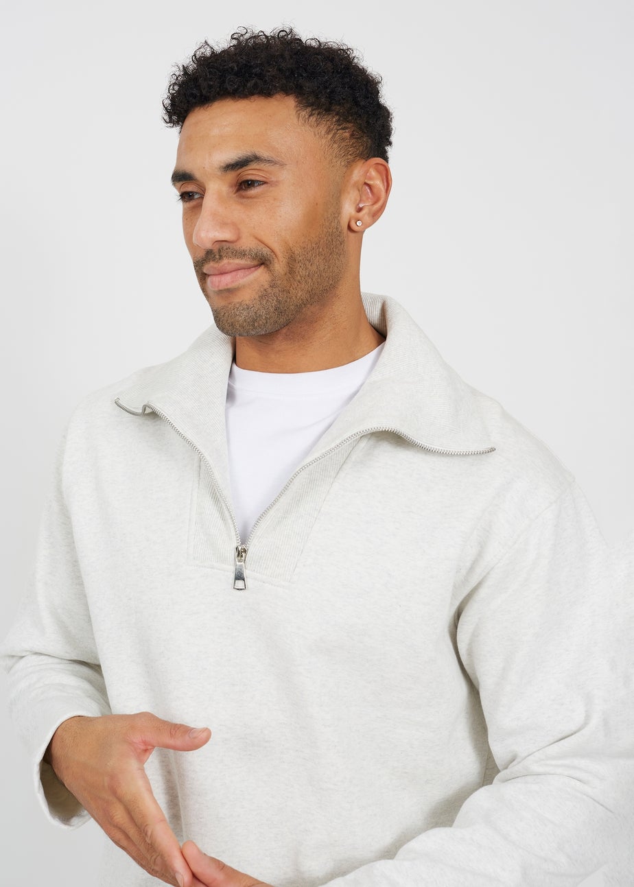 Brave Soul Natural High Funnel Neck 1/4 Zip Sweatshirt