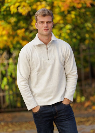 Brave Soul Natural High Funnel Neck 1/4 Zip Sweatshirt