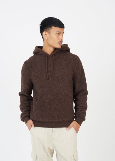 Brave Soul Brown Teddy Fleece Hoodie