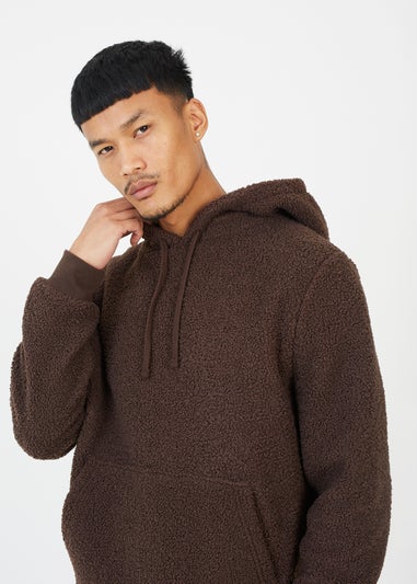 Brave Soul Brown Teddy Fleece Hoodie