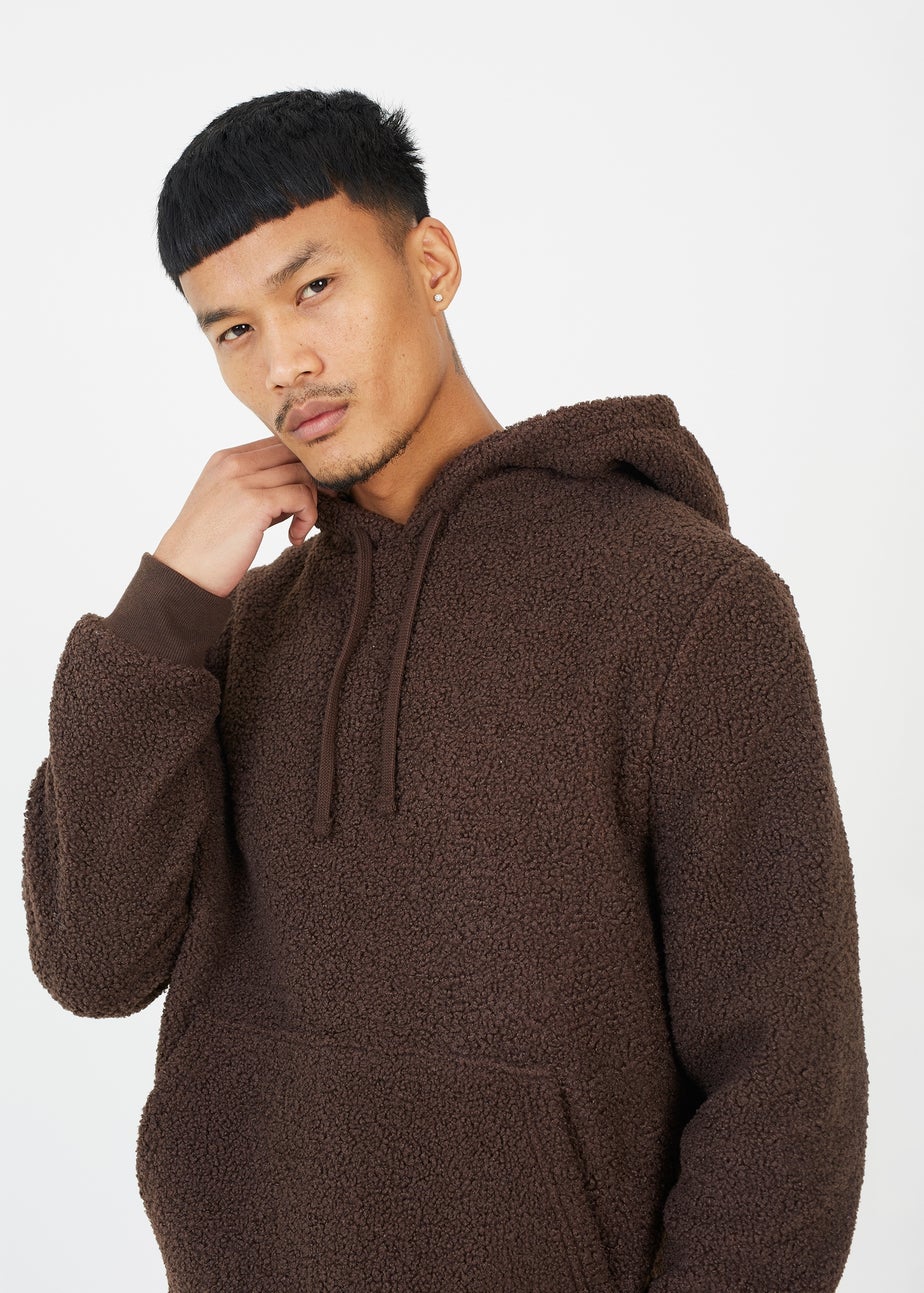 Brave Soul Brown Teddy Fleece Hoodie