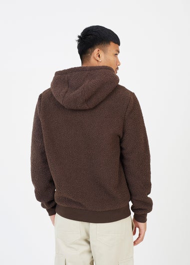 Brave Soul Brown Teddy Fleece Hoodie