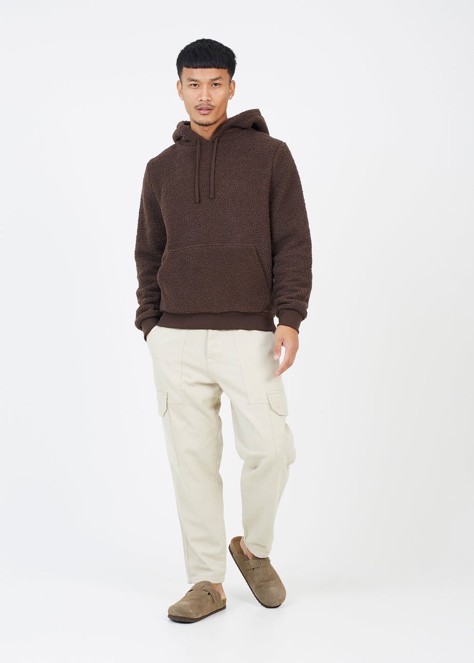 Brave Soul Brown Teddy Fleece Hoodie