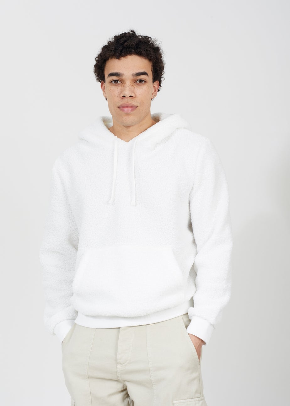 Brave Soul Cream Teddy Fleece Hoodie