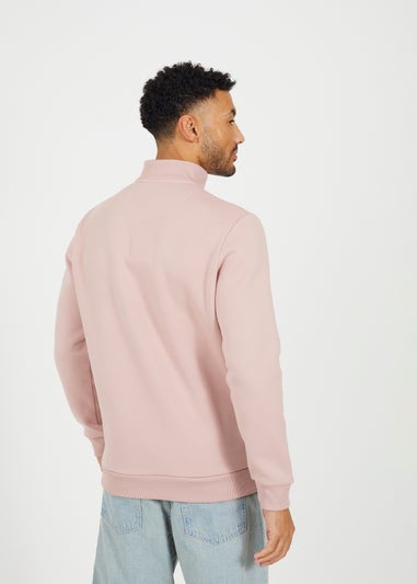 Brave Soul Pink Funnel Neck 1/4 Zip Sweatshirt