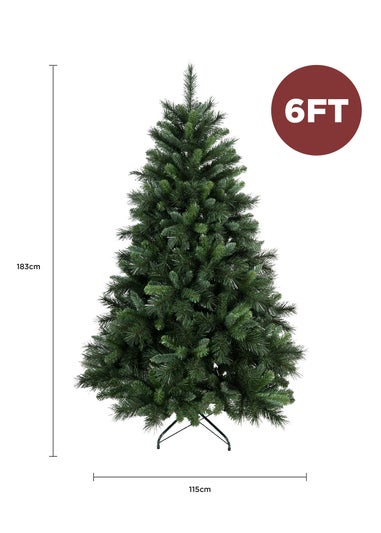 Charles Bentley Green 6ft Faux Nordic Spruce Hinged Christmas Tree