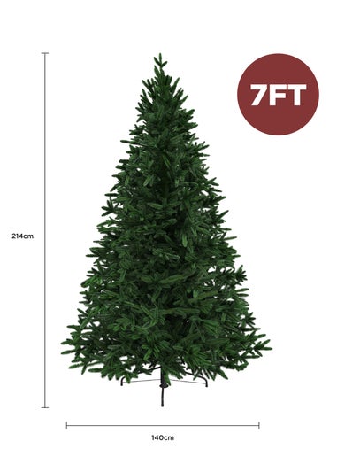 Charles Bentley Green Luxury 7ft Faux Nordic Spruce Hinged Christmas Tree