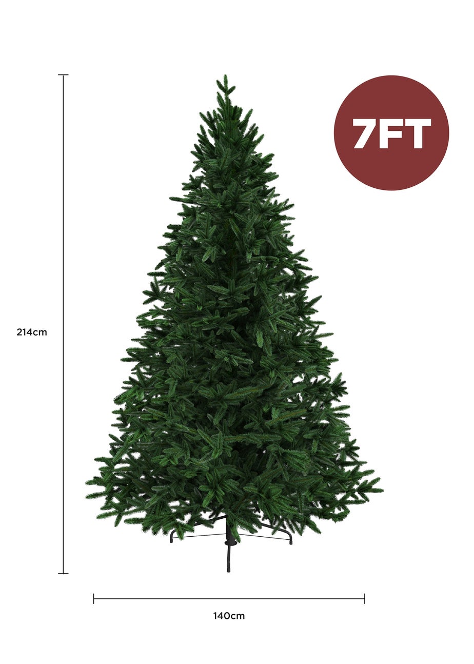 Charles Bentley Green Luxury 7ft Faux Nordic Spruce Hinged Christmas Tree
