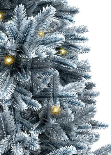 Charles Bentley Green Luxury 7ft Pre-Lit Faux Hinged Snowy Christmas Tree