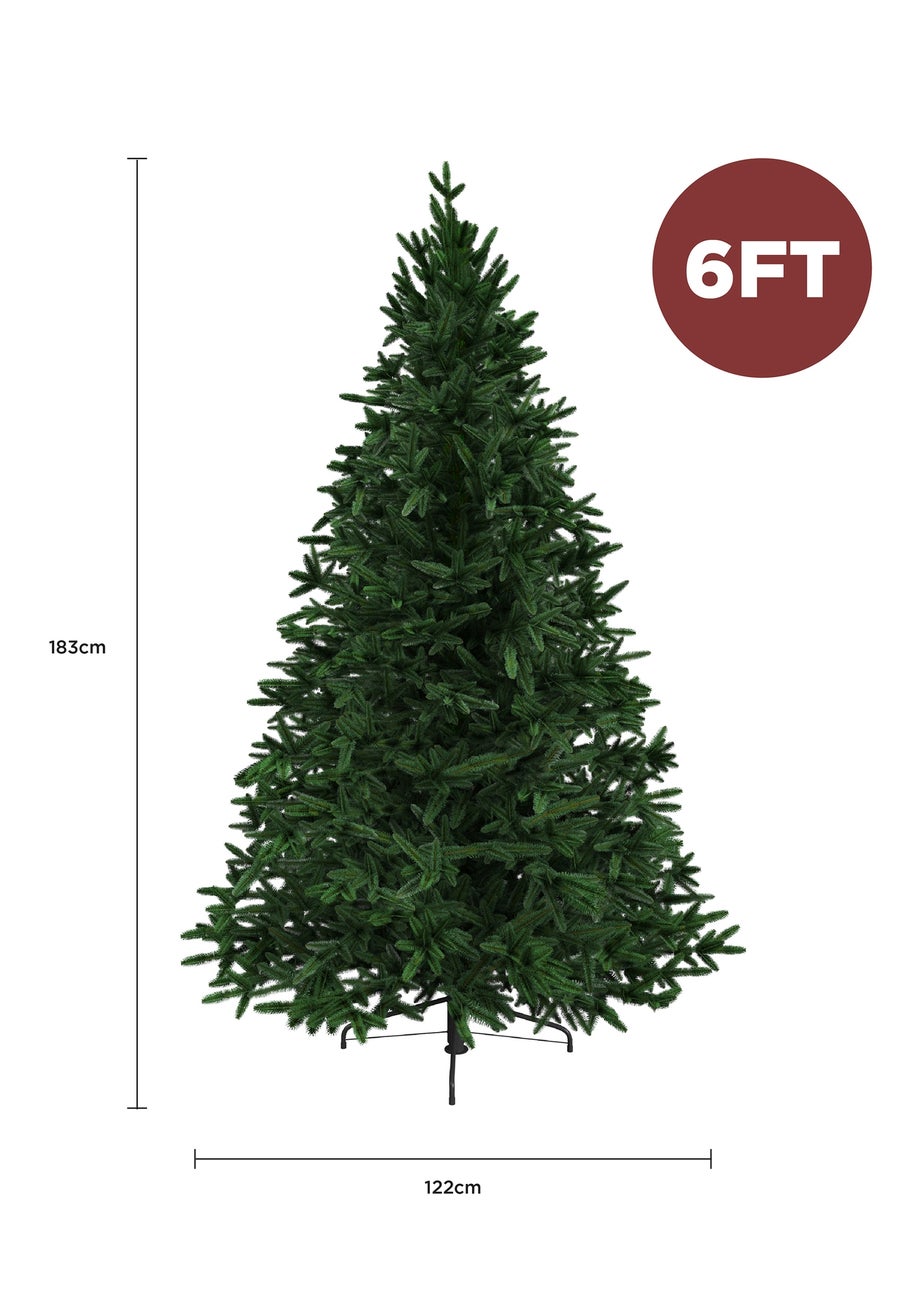 Charles Bentley Green Luxury 6ft Faux Hinged Nordic Spruce Christmas Tree