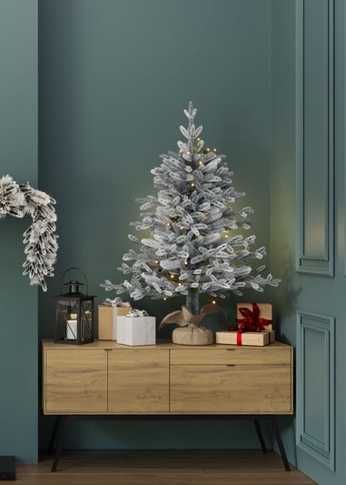 Charles Bentley Green Luxury 3ft Pre-Lit Faux Snowy Christmas Tree