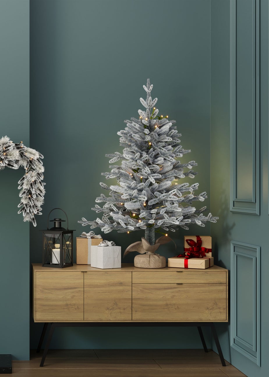 Charles Bentley Green Luxury 3ft Pre-Lit Faux Snowy Christmas Tree