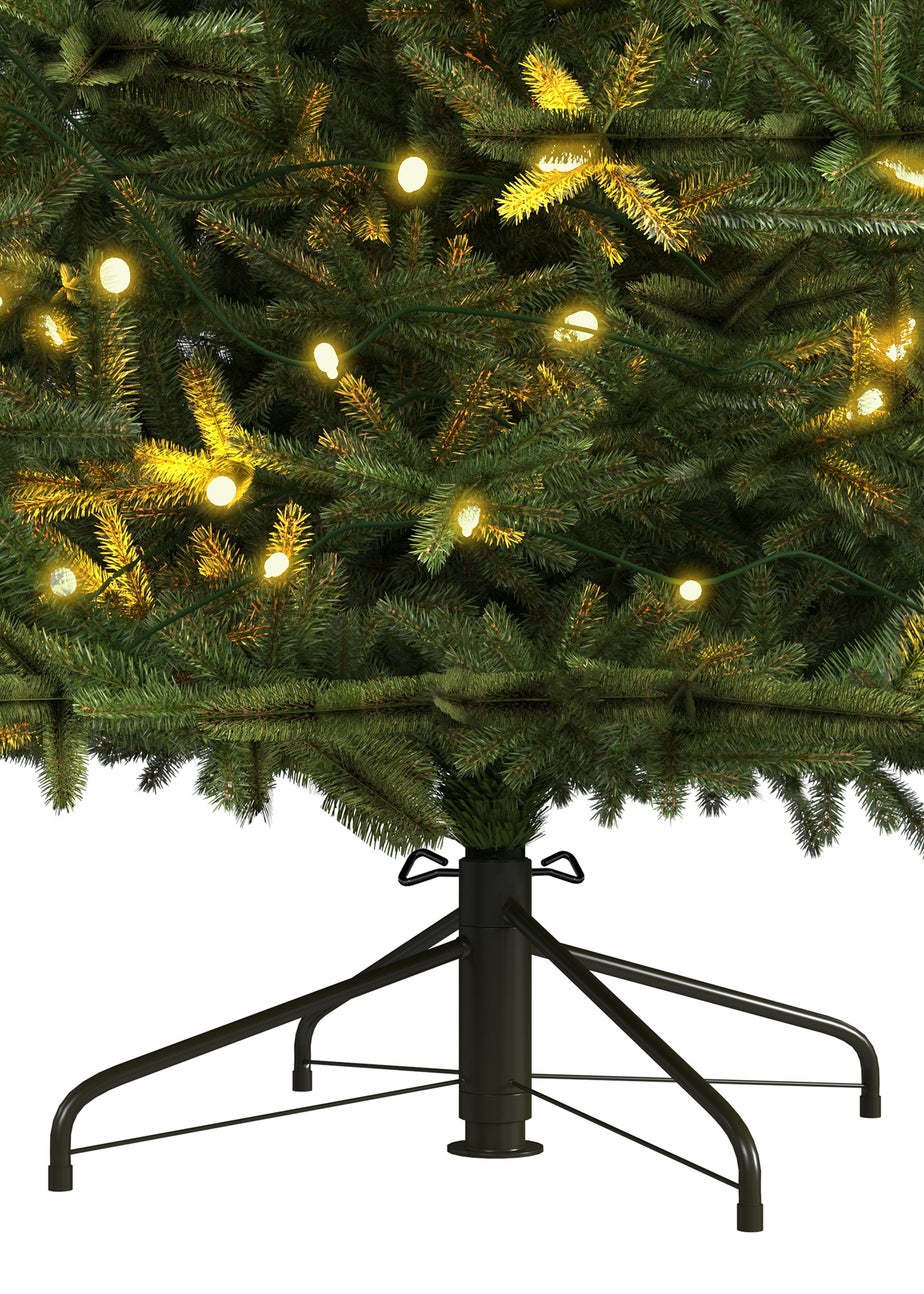 Charles Bentley  Green Luxury 8ft Pre-Lit Faux Nordic Spruce Hinged Christmas Tree