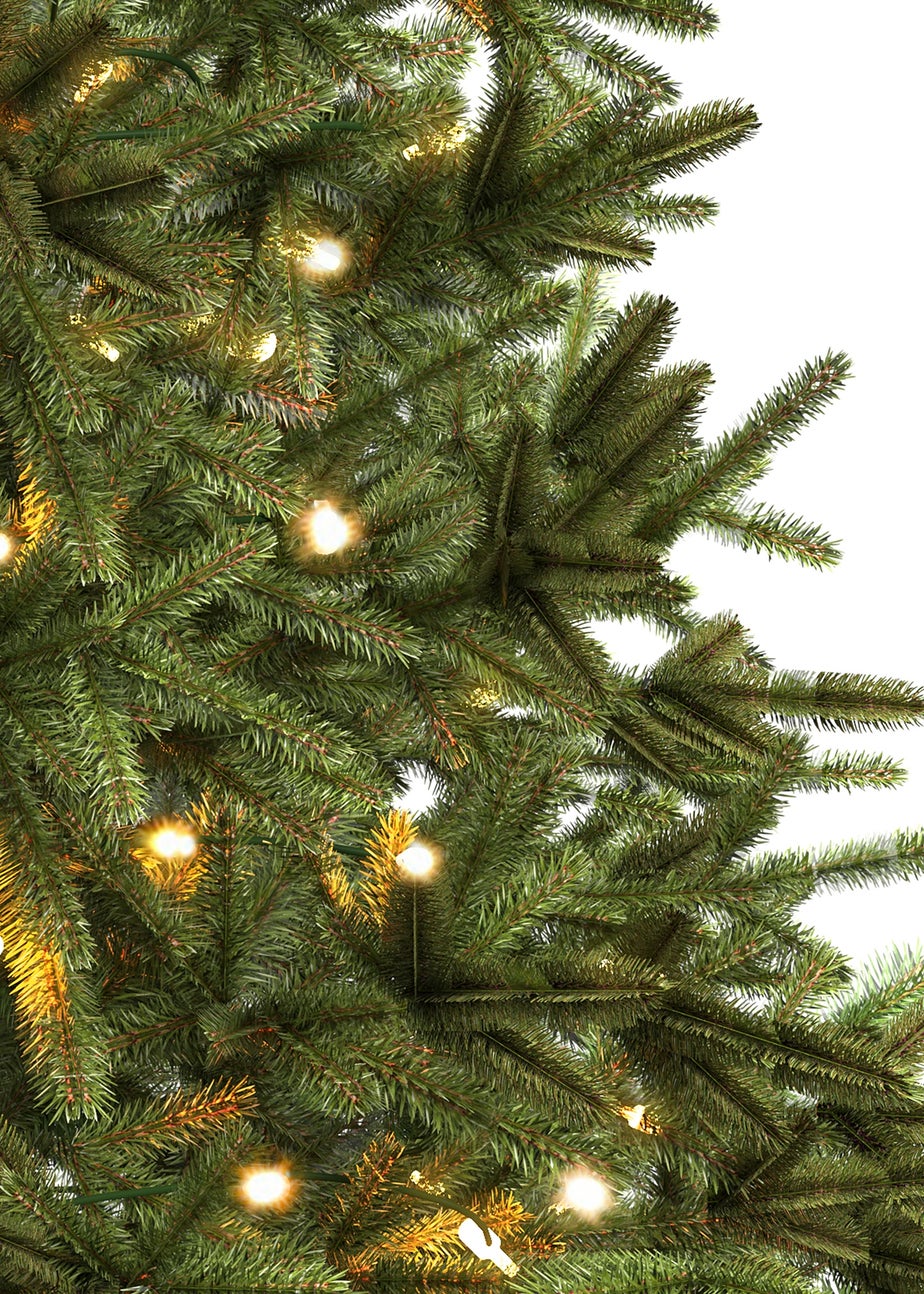 Charles Bentley  Green Luxury 8ft Pre-Lit Faux Nordic Spruce Hinged Christmas Tree
