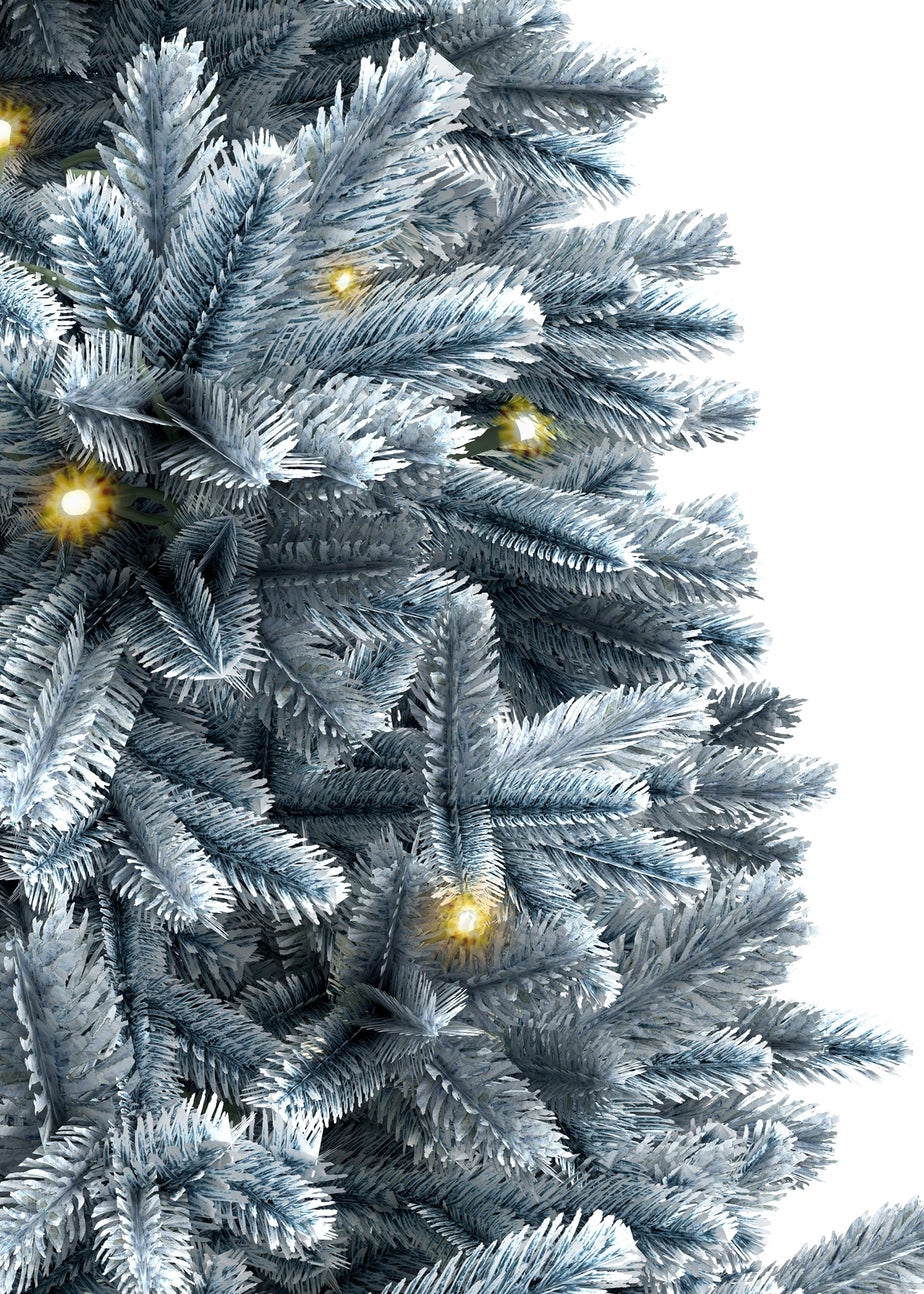 Charles Bentley Green Luxury 6ft Pre-Lit Faux Hinged Snowy Christmas Tree