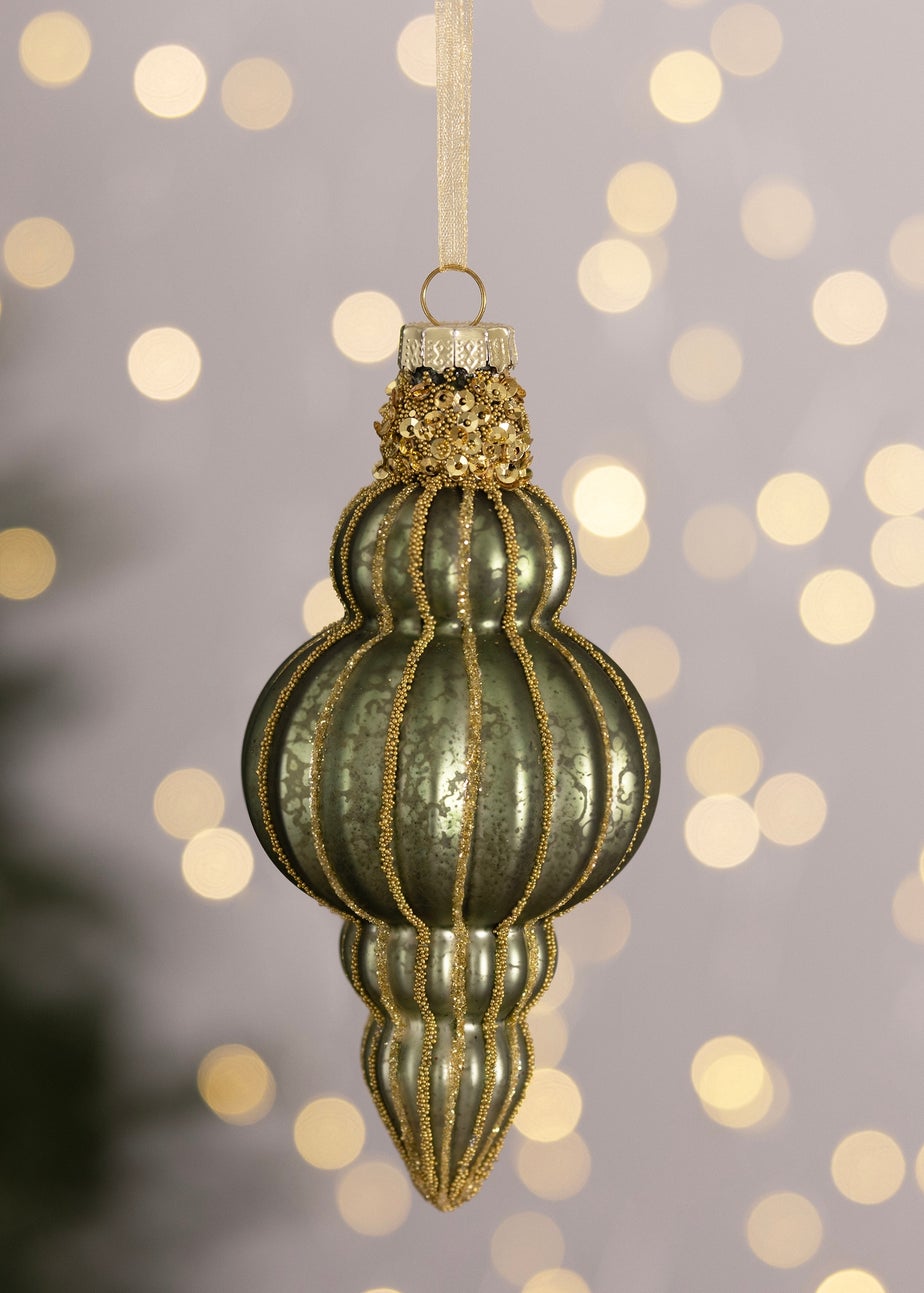 Charles Bentley Green 12 Piece Glass Bauble Collection