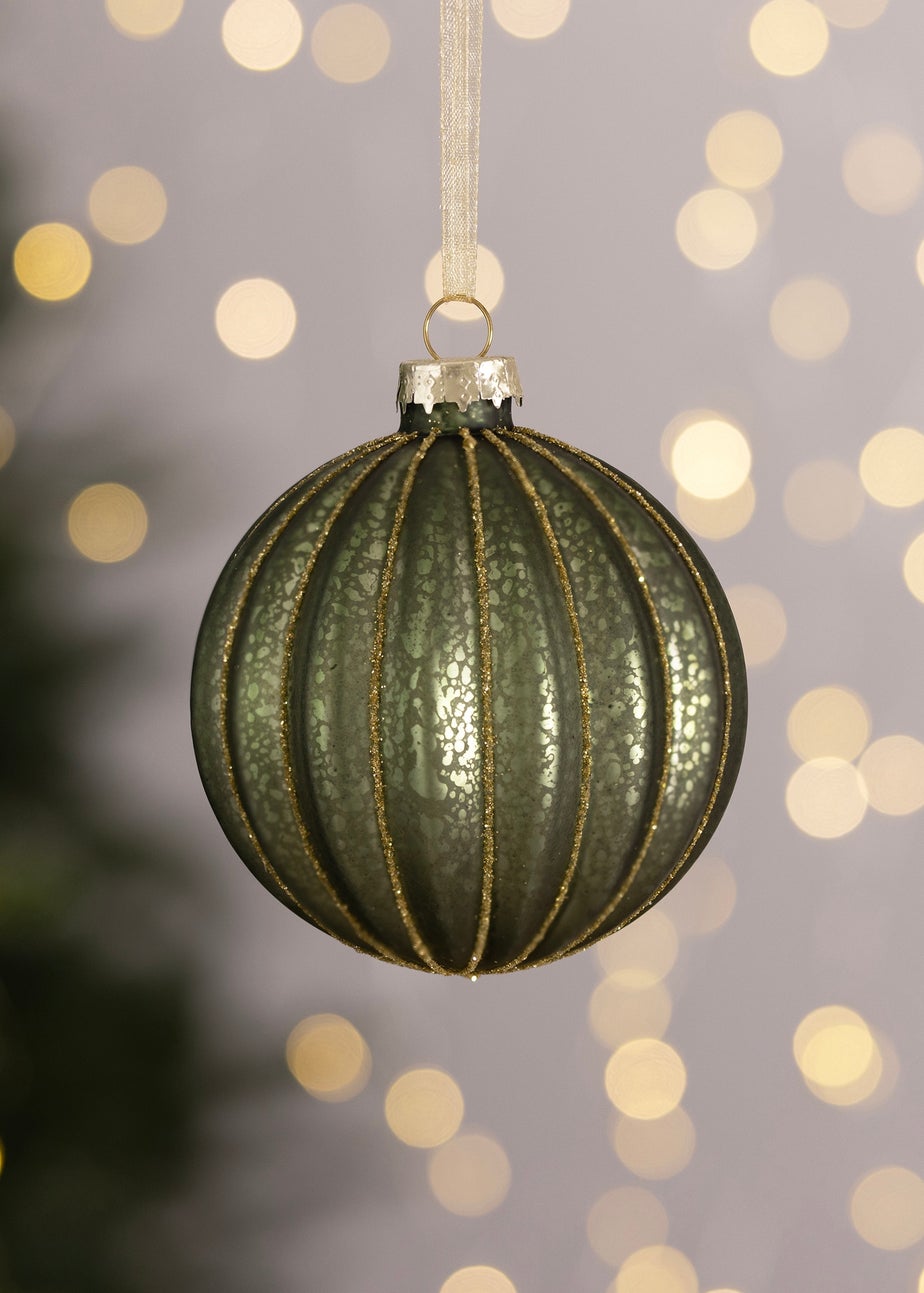 Charles Bentley Green 12 Piece Glass Bauble Collection