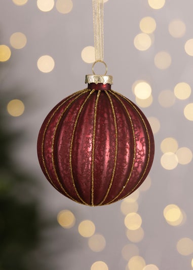 Charles Bentley Burgundy 12 Piece Glass Bauble Collection