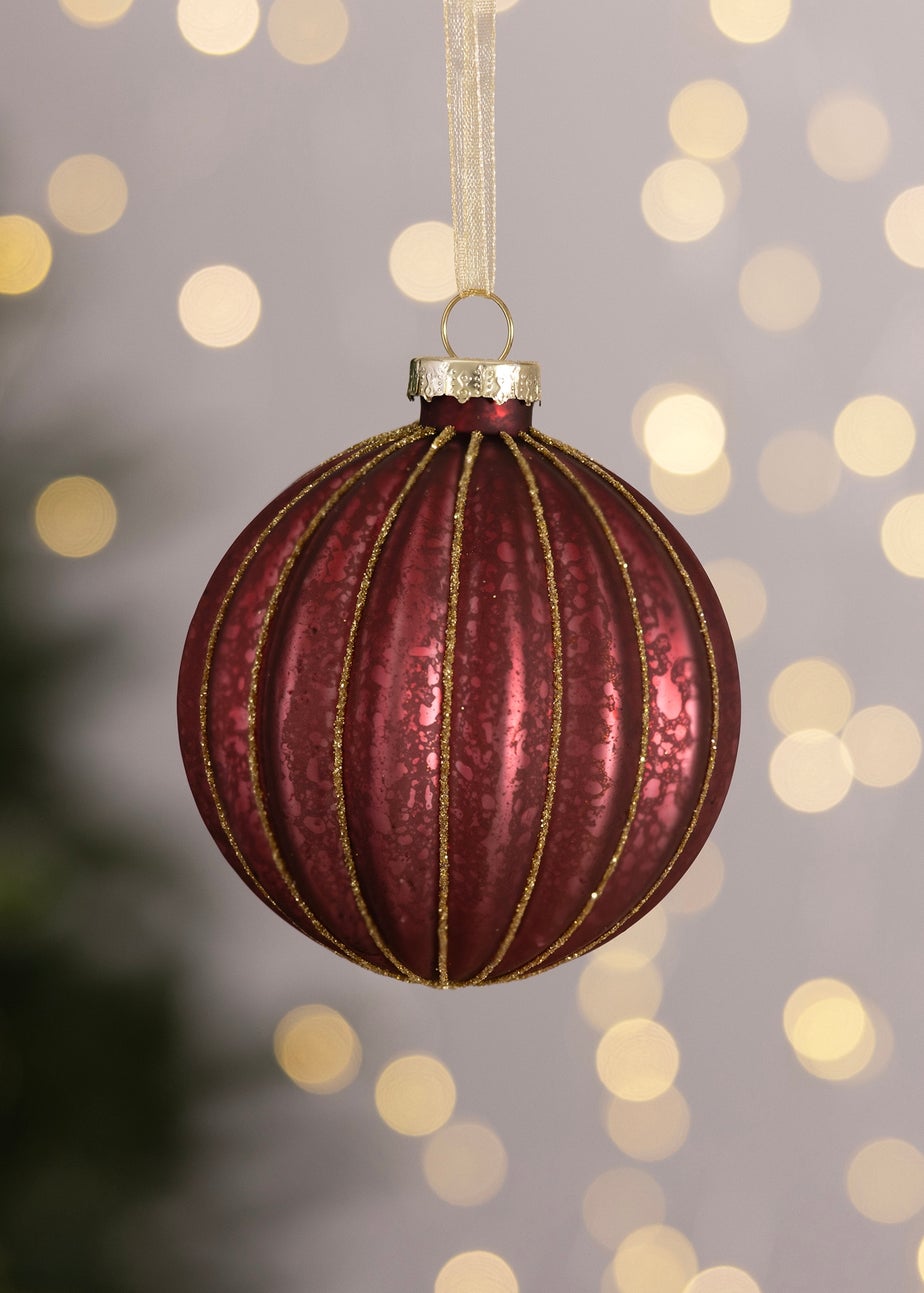 Charles Bentley Burgundy 12 Piece Glass Bauble Collection