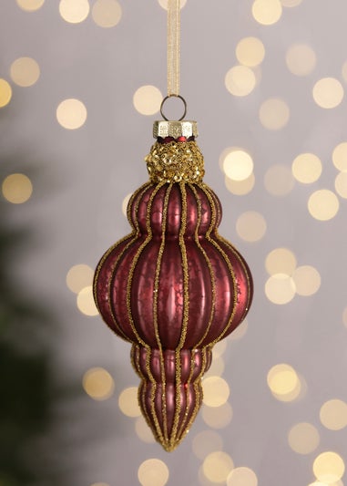 Charles Bentley Burgundy 12 Piece Glass Bauble Collection