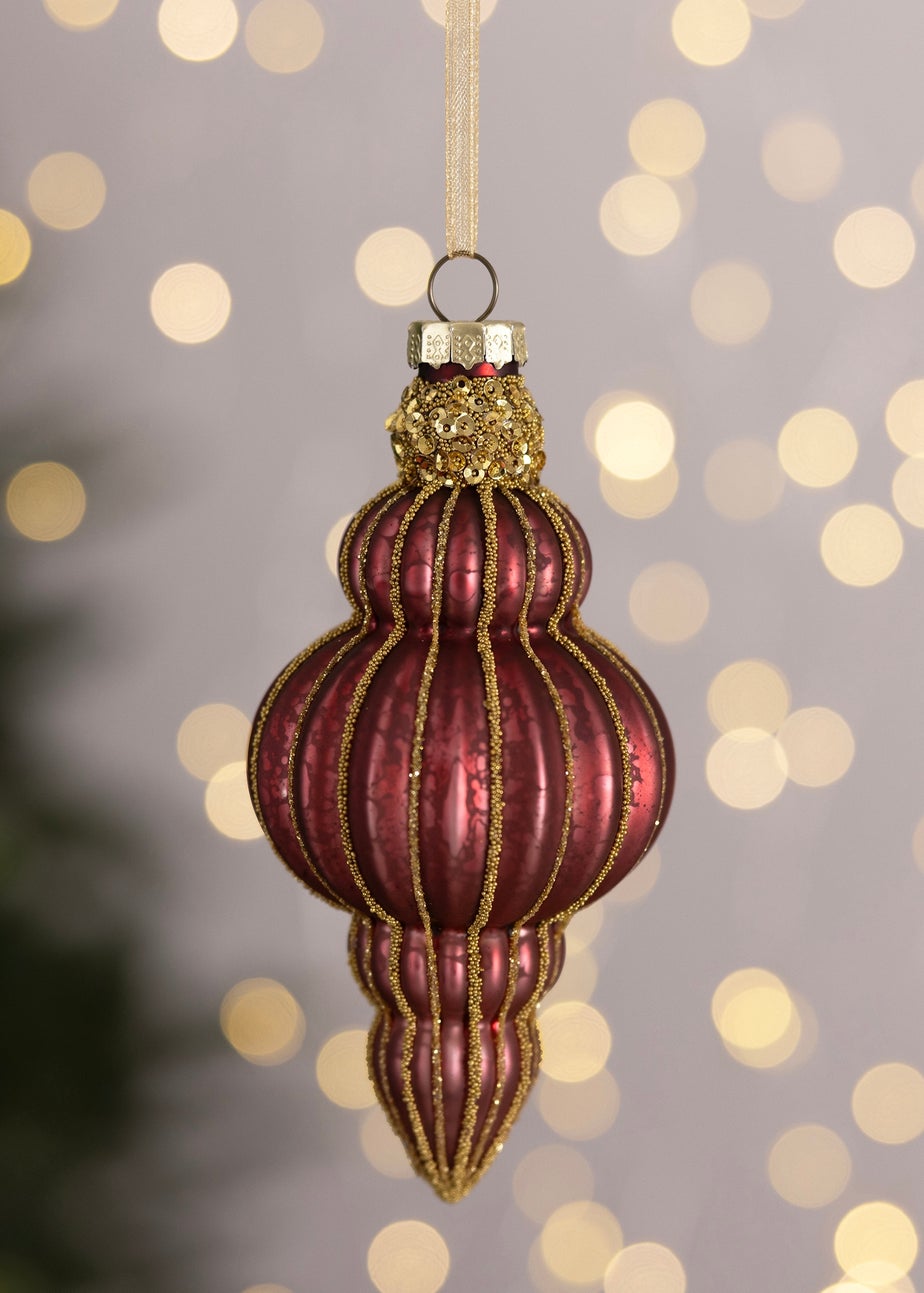 Charles Bentley Burgundy 12 Piece Glass Bauble Collection