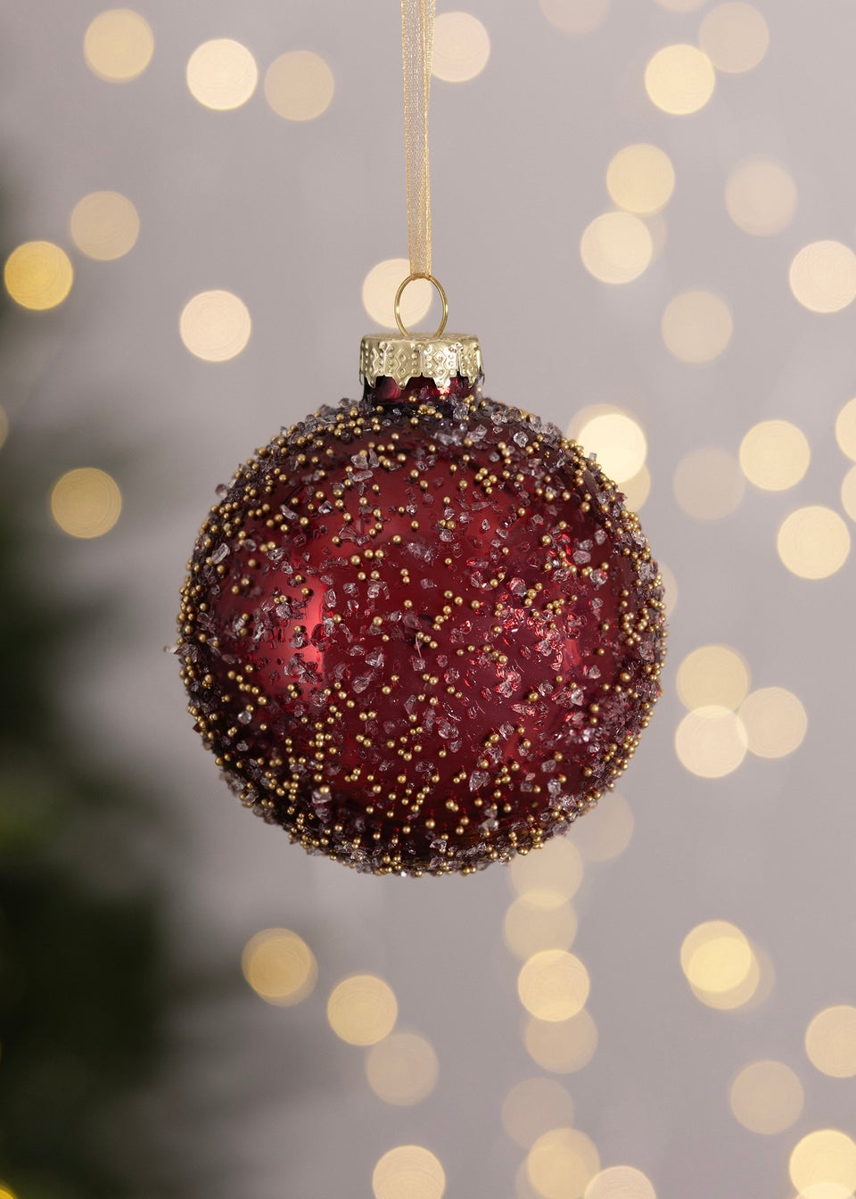 Charles Bentley Burgundy 12 Piece Glass Bauble Collection