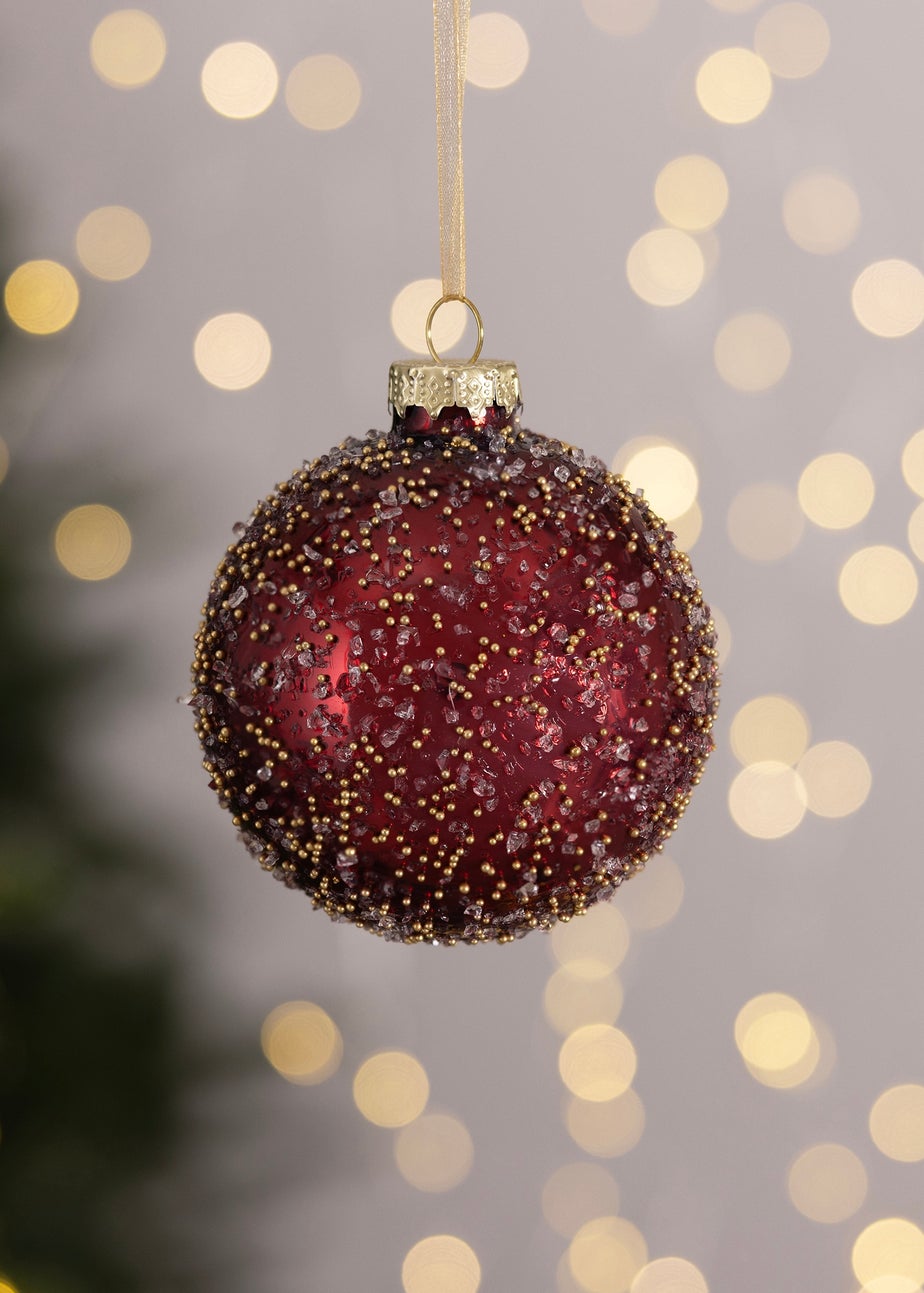 Charles Bentley Burgundy 12 Piece Glass Bauble Collection