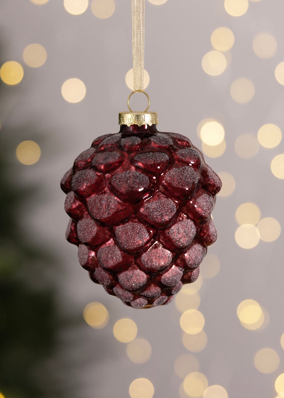 Charles Bentley Burgundy 12 Piece Glass Bauble Collection