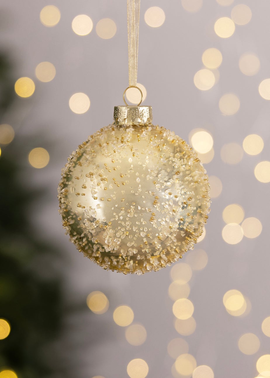 Charles Bentley Gold 12 Piece Coloured Glass Bauble Collection