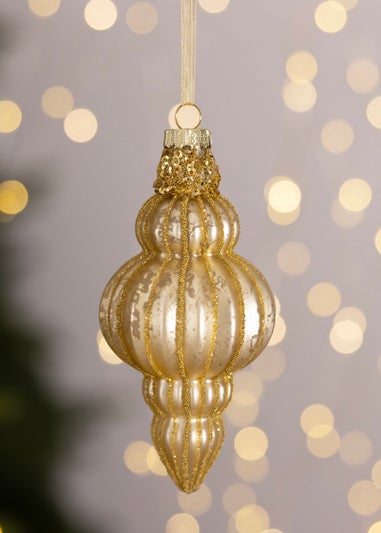 Charles Bentley Gold 12 Piece Coloured Glass Bauble Collection