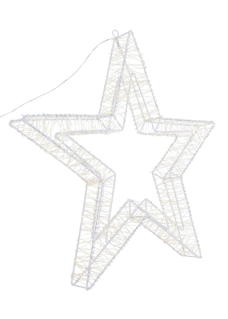 Charles Bentley White Indoor Outdoor 50cm Light Up Christmas Star