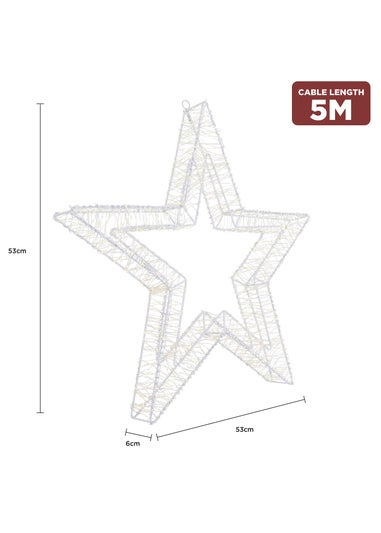 Charles Bentley White Indoor Outdoor 50cm Light Up Christmas Star