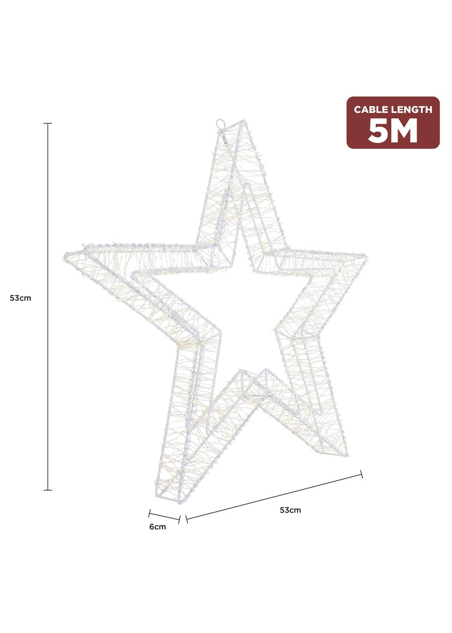 Charles Bentley White Indoor Outdoor 50cm Light Up Christmas Star
