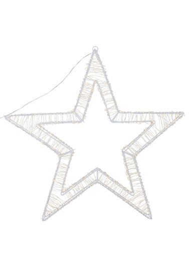 Charles Bentley White Indoor Outdoor 50cm Light Up Christmas Star