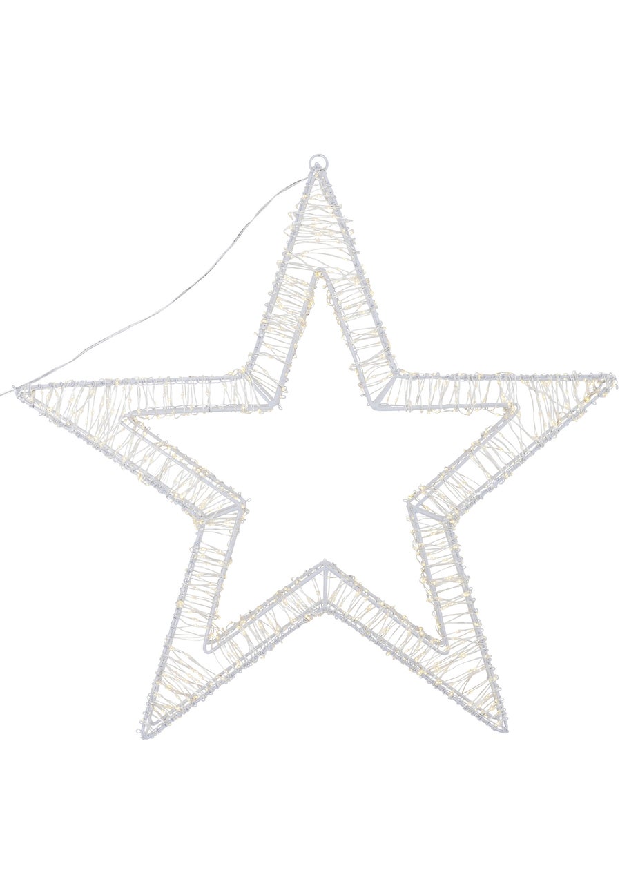 Charles Bentley White Indoor Outdoor 50cm Light Up Christmas Star
